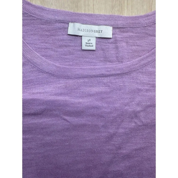 Madison Grey 3x Sweater Cotton Viscose Blend Lilac Sleeveless - Picture 3 of 7
